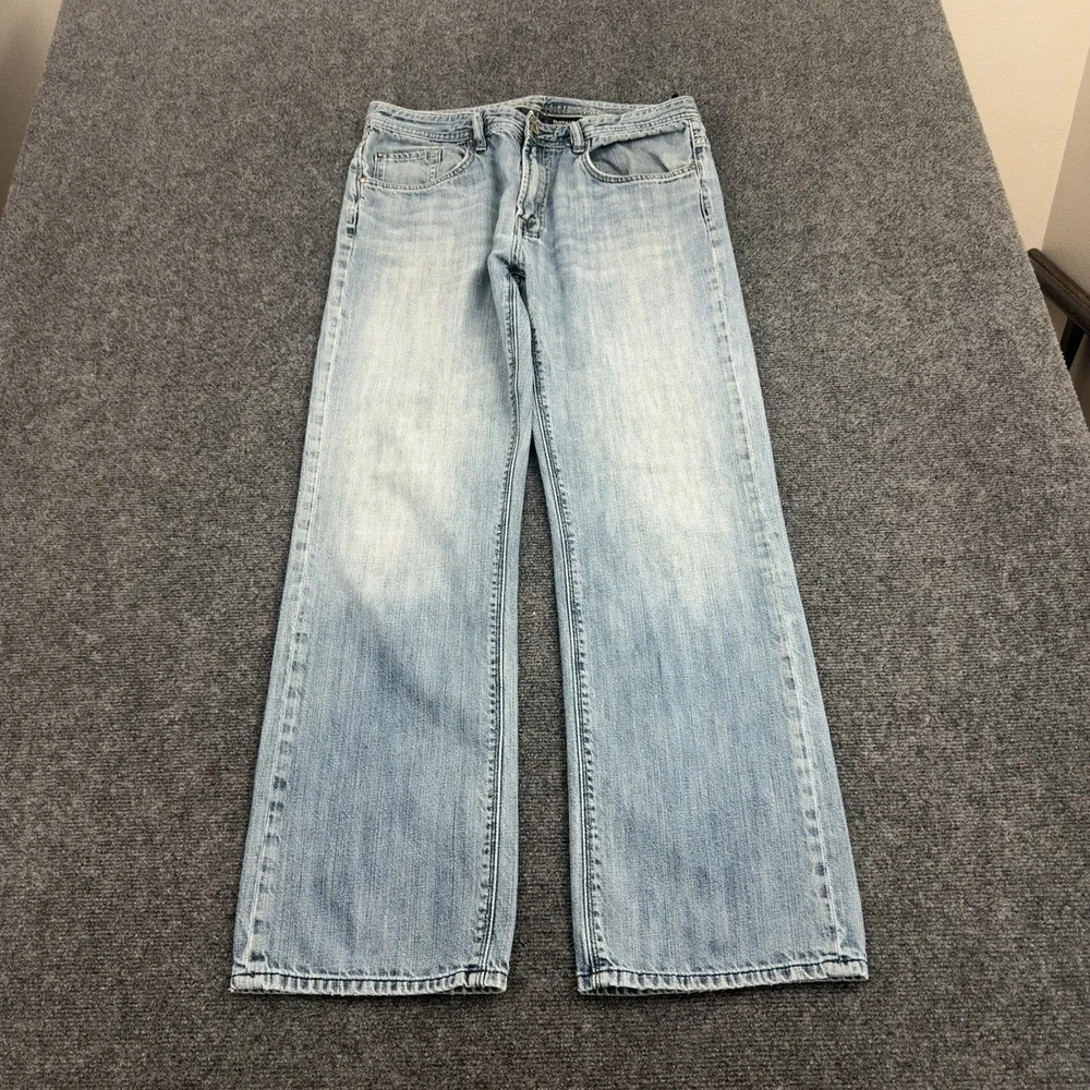 Buffalo David Bitton Jeans Mens 34 Blue Cotton Light Wash Straight Leg Y2K Style